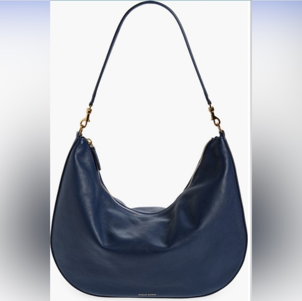 Mansur Gavriel Blue Calfskin Leather Swing Hobo Bag